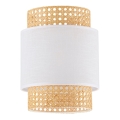 Ersatz-Lampenschirm für Tischlampen und Kronleuchter BOHO, Fassung E27, Ø 20 cm, Rattan/Weiß