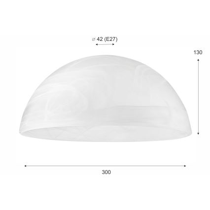 Ersatzglas für Kronleuchter E27 130x300 mm Weiß