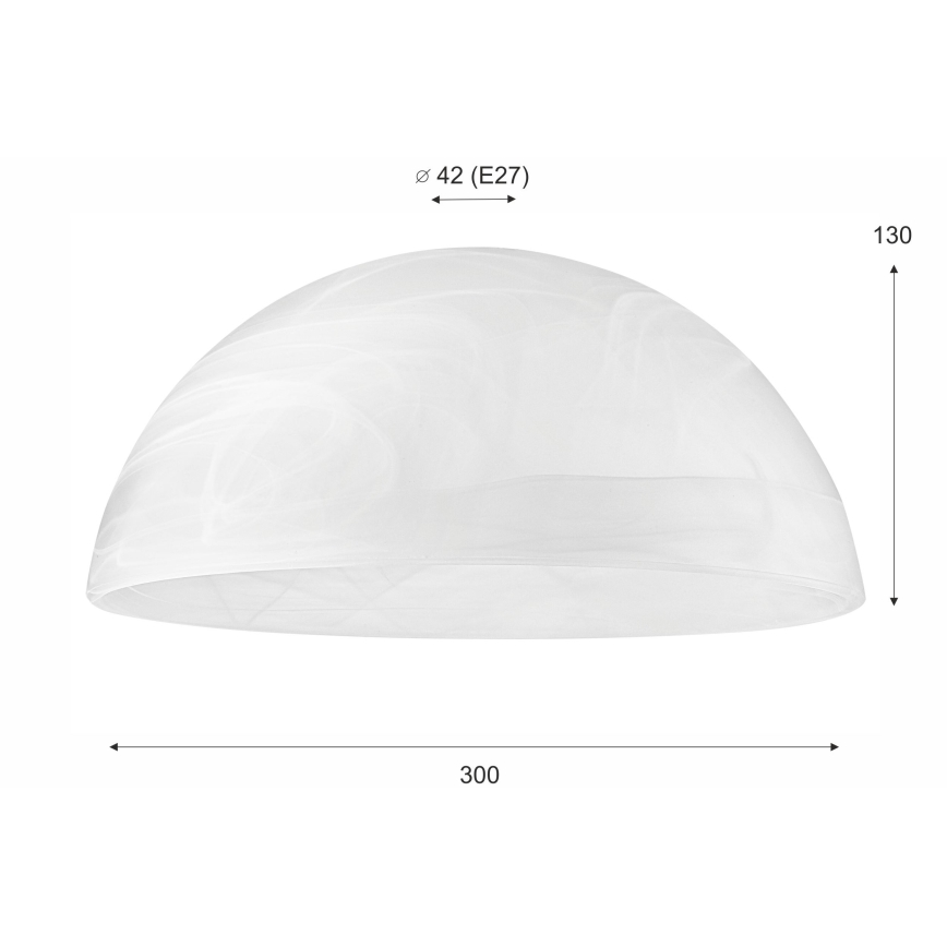 Ersatzglas für Kronleuchter E27 130x300 mm Weiß