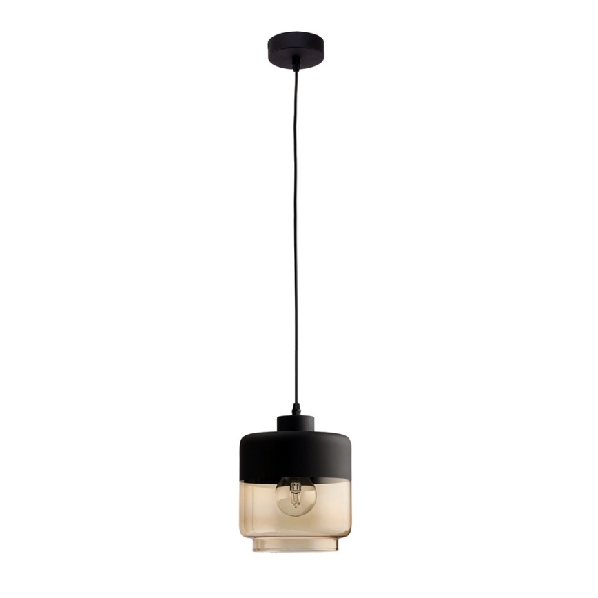 Ersatzglas für Kronleuchter AMBER E27 Ø 14 cm, schwarz/rauchbeige