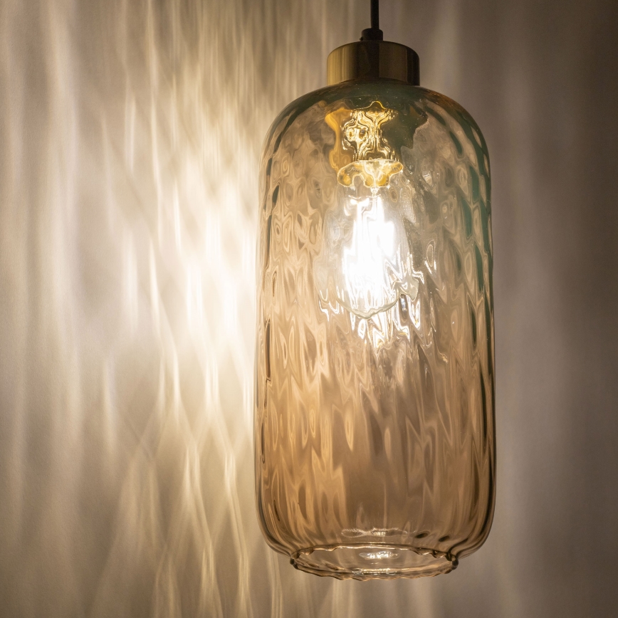 Ersatzglas für Kronleuchter KARO E27 Ø 14 cm rauchbraun