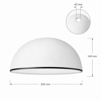 Ersatzglas für Kronleuchter RETRO, ANTICO E27 Ø 30 cm weiß/schwarz