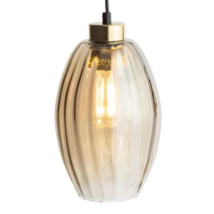 Ersatzglas für Kronleuchter SEBO E27, Ø 17 cm, rauchbeige