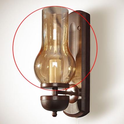 Ersatzglas für Wandleuchte TAVERN/COTTAGE E14 210x110 mm braun