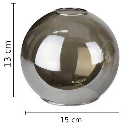Ersatzglas für Hängeleuchte LACRIMA SMOKY E27 d 15 cm schwarz rauchig