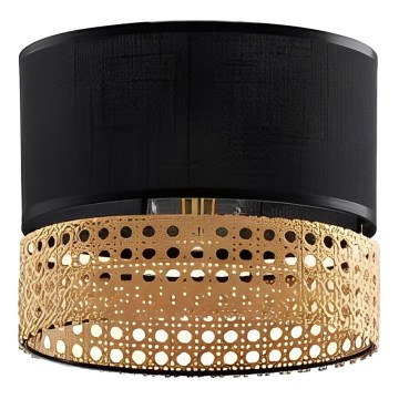 Ersatzlampenschirm für Hängeleuchte PAGLIA E27 schwarz/Rattan
