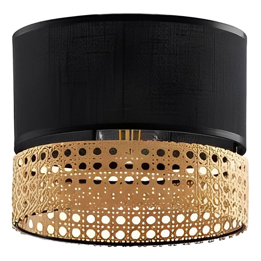 Ersatzlampenschirm für Hängeleuchte PAGLIA E27 schwarz/Rattan