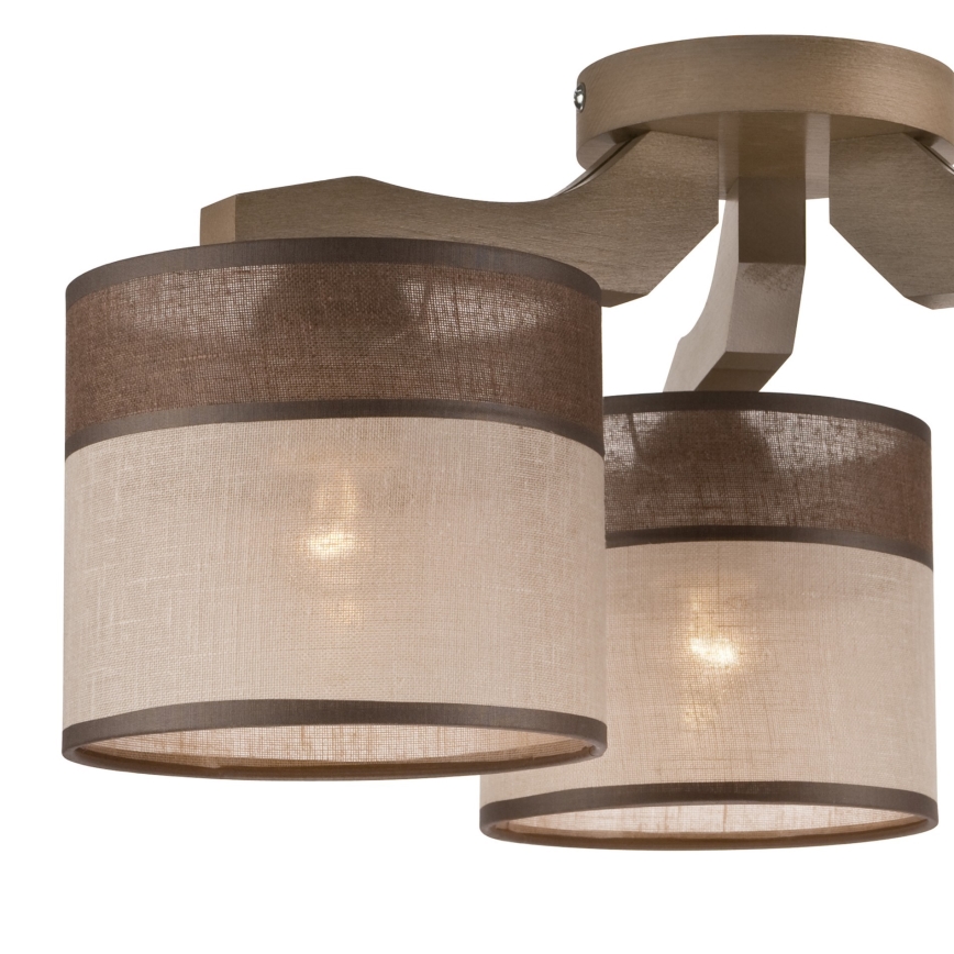 Ersatzschirm für Kronleuchter, Stehlampe und Wandleuchte ANDREA E27, Ø 16 cm, Braun/Beige