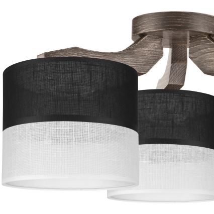 Ersatzschirm für Kronleuchter, Wandleuchte und Tischlampe ANDREA E27, Ø 16 cm, schwarz/weiß