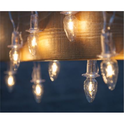 Erweiterbare LED-Außen-Weihnachtslichterkette CONE FILAMENT 20xE10 14m klar/warmweiß IP44, Hergestellt in Tschechien