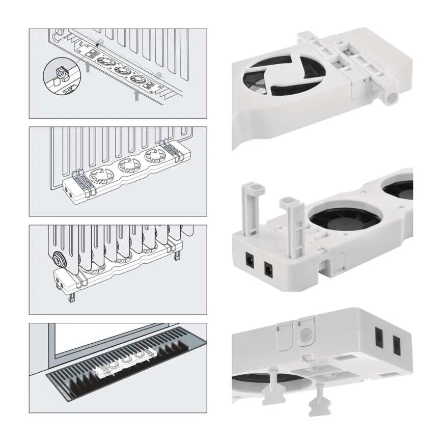 Erweiterungsset für Heizkörperlüfter 5V weiß