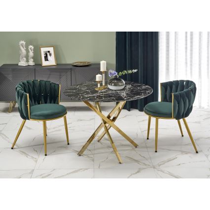 Esstisch ESTEN 100 cm schwarz/gold
