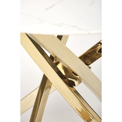 Esstisch ESTEN 100 cm weiß/gold