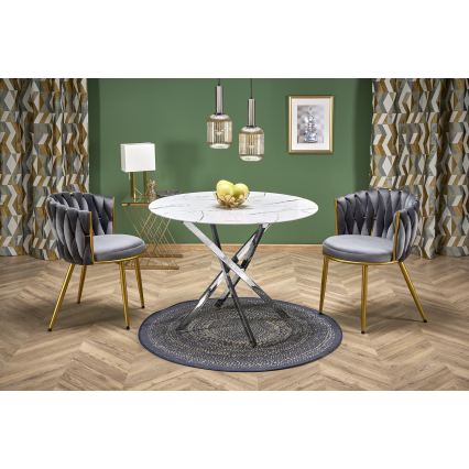 Esstisch ESTEN 100 cm weiß/silber