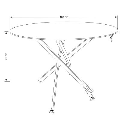 Esstisch ESTEN 100 cm weiß/silber