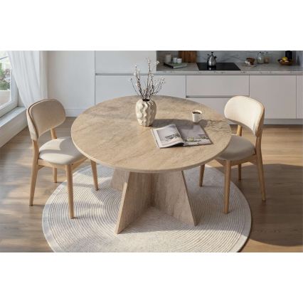 Esstisch MATIN, Ø 120 cm, Travertin