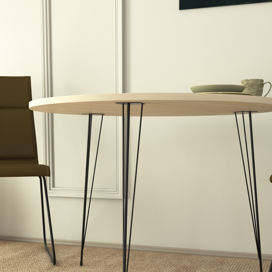 Esstisch SANDALF 75x90 cm beige/schwarz