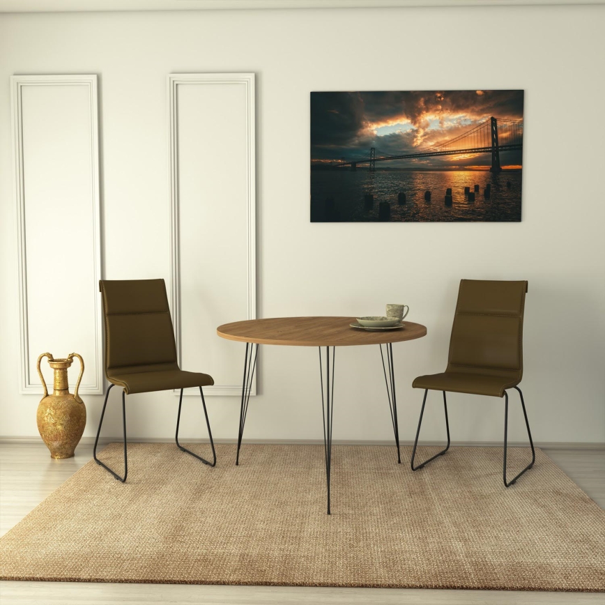 Esstisch SANDALF 75x90 cm braun