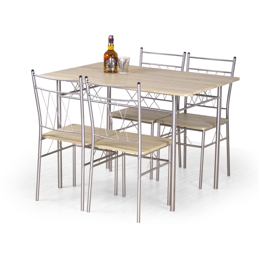 Esstisch-Set FAUST Metall / Eiche Sonoma