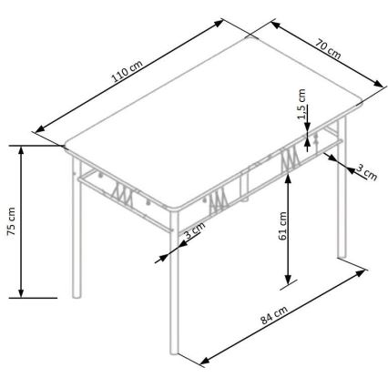 Esstisch-Set FAUST Metall / Eiche Sonoma