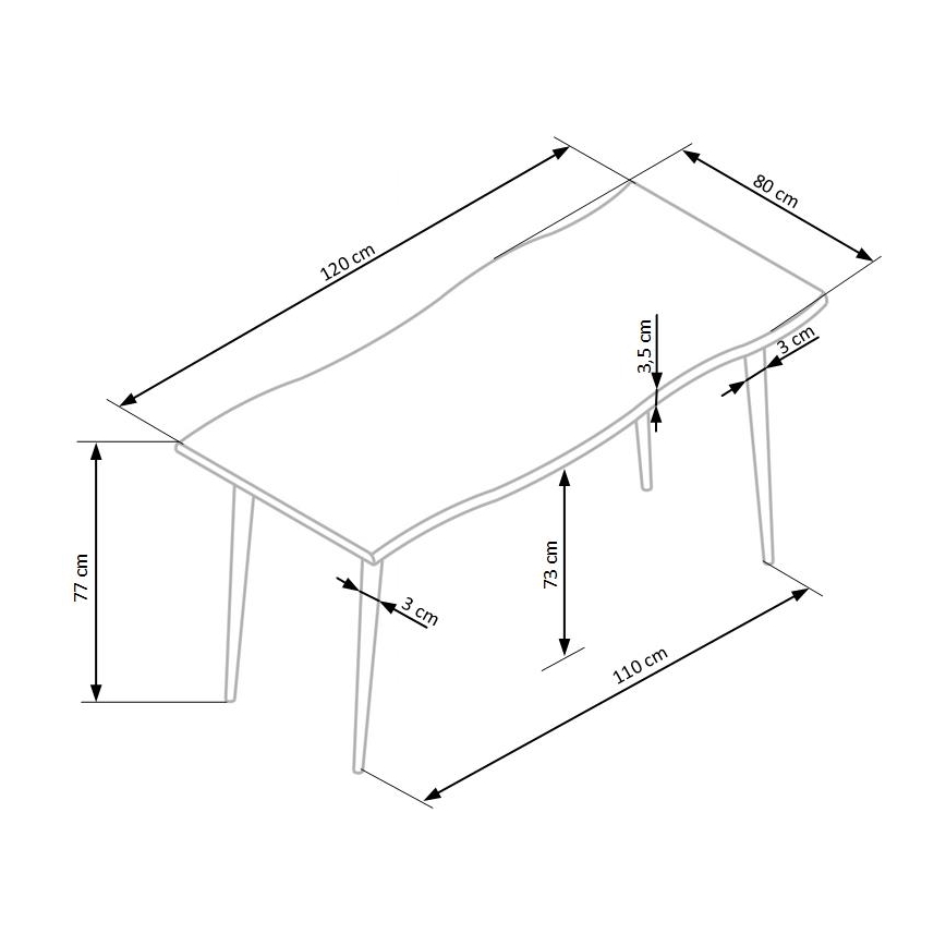 Esstisch SOLACE Eiche/Schwarz