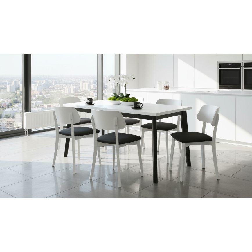 Esszimmerstuhl EZRA Weiß/Schwarz