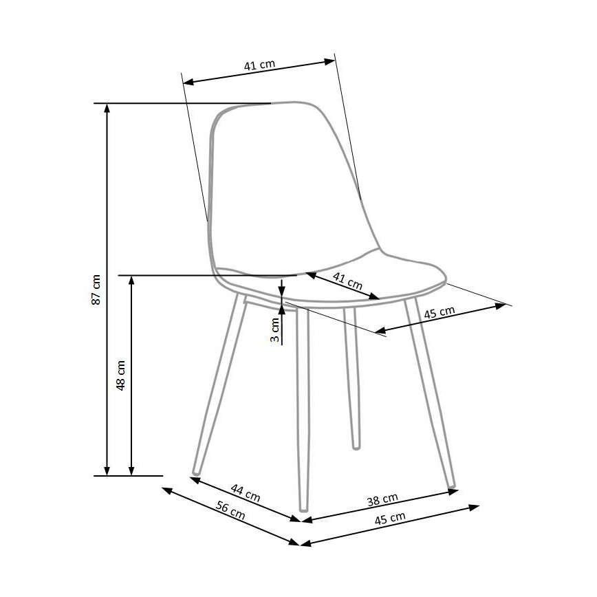 Esszimmerstuhl KINDREL, 1 Stück, grau