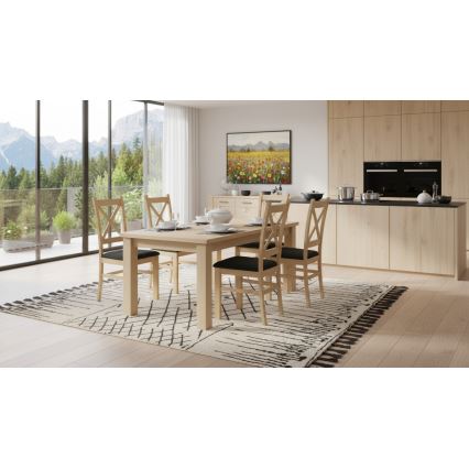 Esszimmerstuhl NATE Sonoma-Eiche/Schwarz