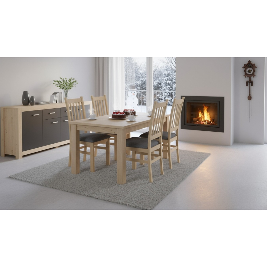 Esszimmerstuhl SIMON, Buche / dunkelgrau