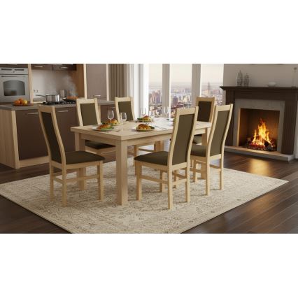 Esszimmerstuhl ZOE Eiche/dunkelbraun