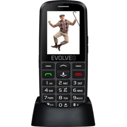 Evolveo - EasyPhone EG 2G Mobiltelefon für Senioren schwarz