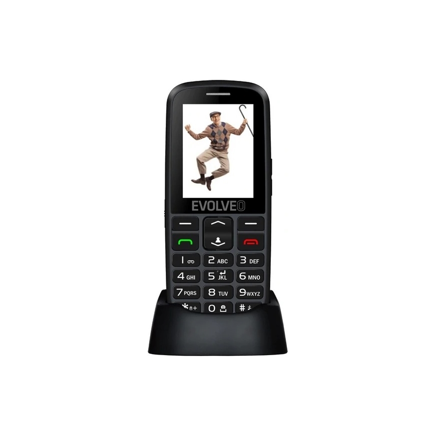 Evolveo - EasyPhone EG, 4G-Mobiltelefon für Senioren, schwarz