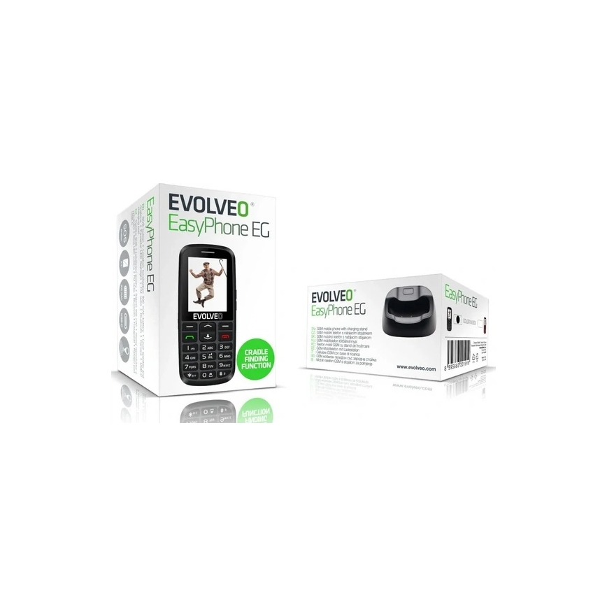 Evolveo - EasyPhone EG, 4G-Mobiltelefon für Senioren, schwarz