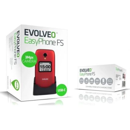 Evolveo - EasyPhone FS Klapphandy für Senioren 2.8 rot