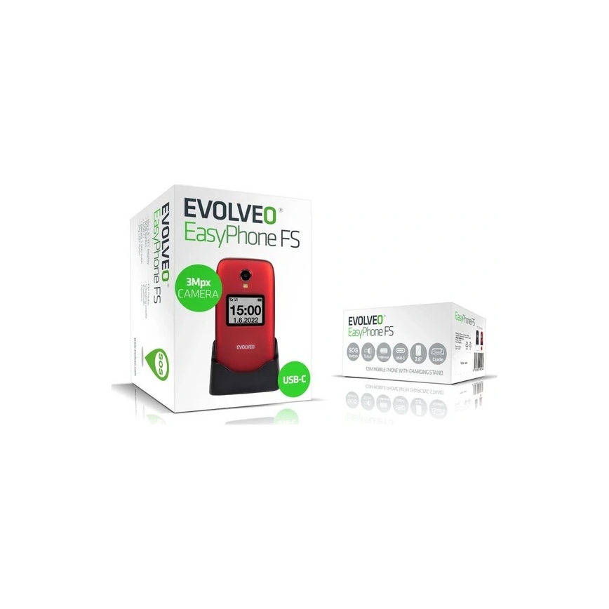 Evolveo - EasyPhone FS Klapphandy für Senioren 2.8 rot