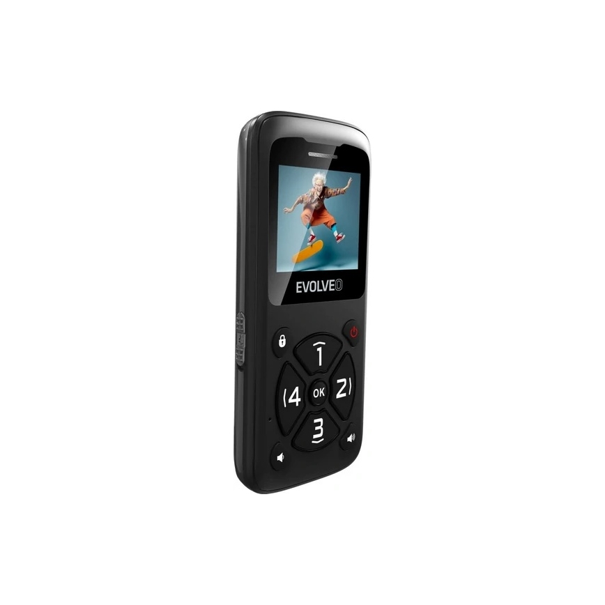 Evolveo - EasyPhone ID Mobiltelefon für Senioren schwarz