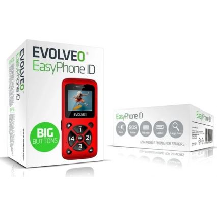 Evolveo - EasyPhone ID, Seniorenhandy, rot