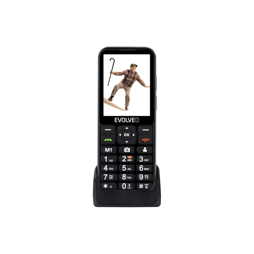Evolveo - EasyPhone LT, 4G-Mobiltelefon für Senioren, schwarz