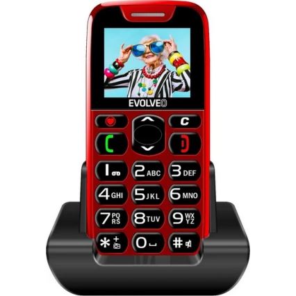 Evolveo - EasyPhone, Mobiltelefon für Senioren, Rot