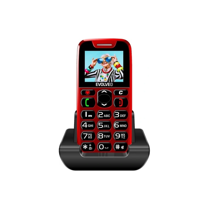Evolveo - EasyPhone, Mobiltelefon für Senioren, Rot