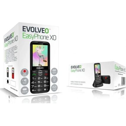 Evolveo - EasyPhone XO Mobiltelefon für Senioren, schwarz
