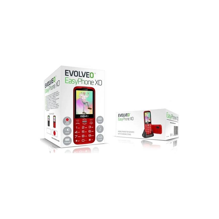 Evolveo - EasyPhone XO Seniorentelefon, rot