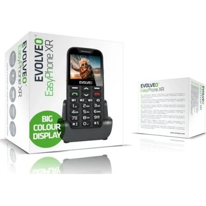 Evolveo - EasyPhone XR 2G Mobiltelefon für Senioren, schwarz
