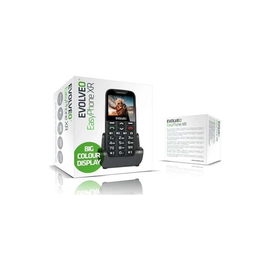 Evolveo - EasyPhone XR 2G Mobiltelefon für Senioren, schwarz