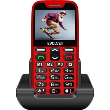 Evolveo - EasyPhone XR 4G Mobiltelefon für Senioren, rot