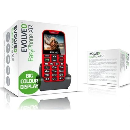 Evolveo - EasyPhone XR 4G Mobiltelefon für Senioren, rot