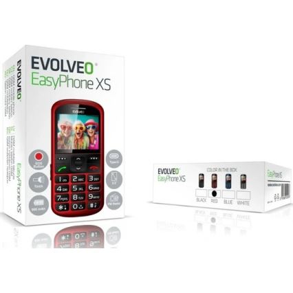 Evolveo - EasyPhone XS Mobiltelefon für Senioren rot