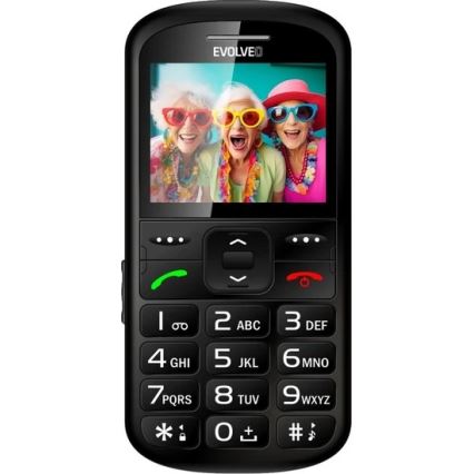 Evolveo - EasyPhone XS, Mobiltelefon für Senioren, schwarz