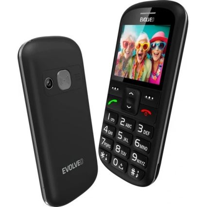 Evolveo - EasyPhone XS, Mobiltelefon für Senioren, schwarz