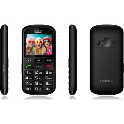Evolveo - EasyPhone XS, Mobiltelefon für Senioren, schwarz